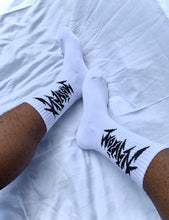 Load image into Gallery viewer, NAVION WHITE &quot;YIN&quot; CREW SOCKS
